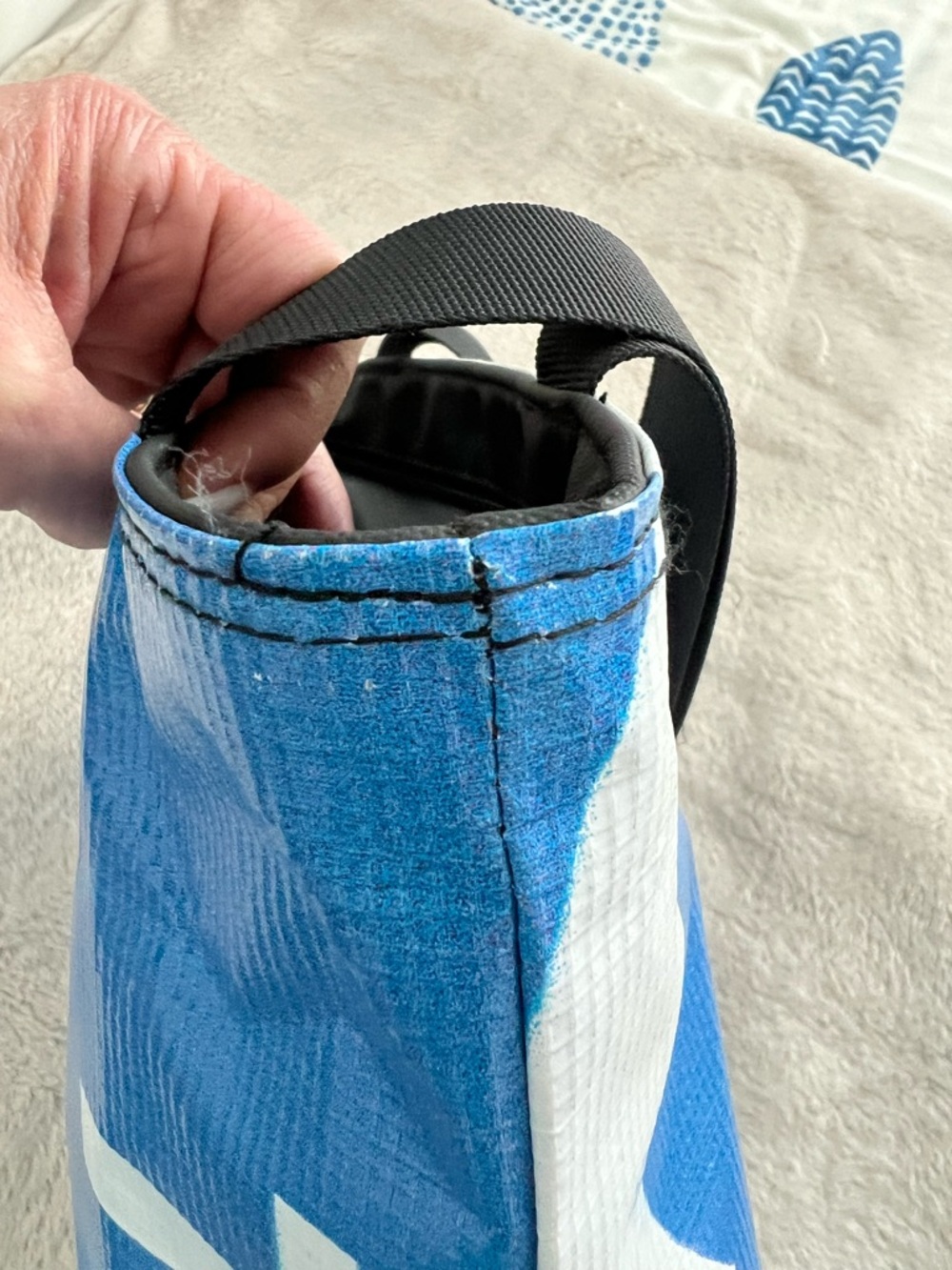RAREFORM Blue Mini Blake Zippered Tote with Black Straps - Picture 6 of 13